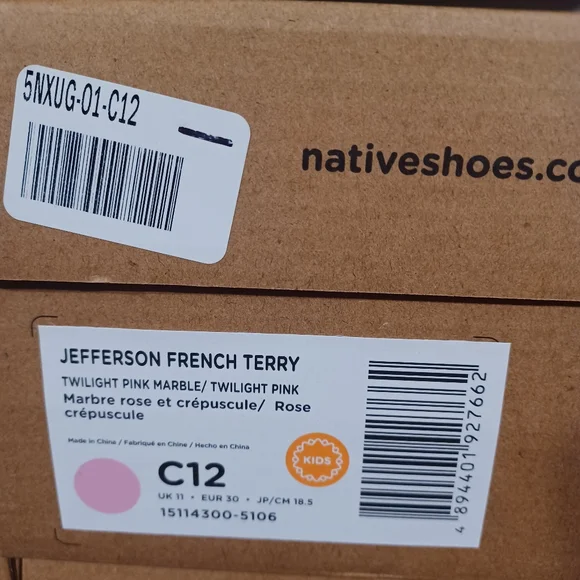 NATIVE Shoes Pink Kids Toddler Jefferson French Terry Slip-On Shoes - Picture 11 of 11